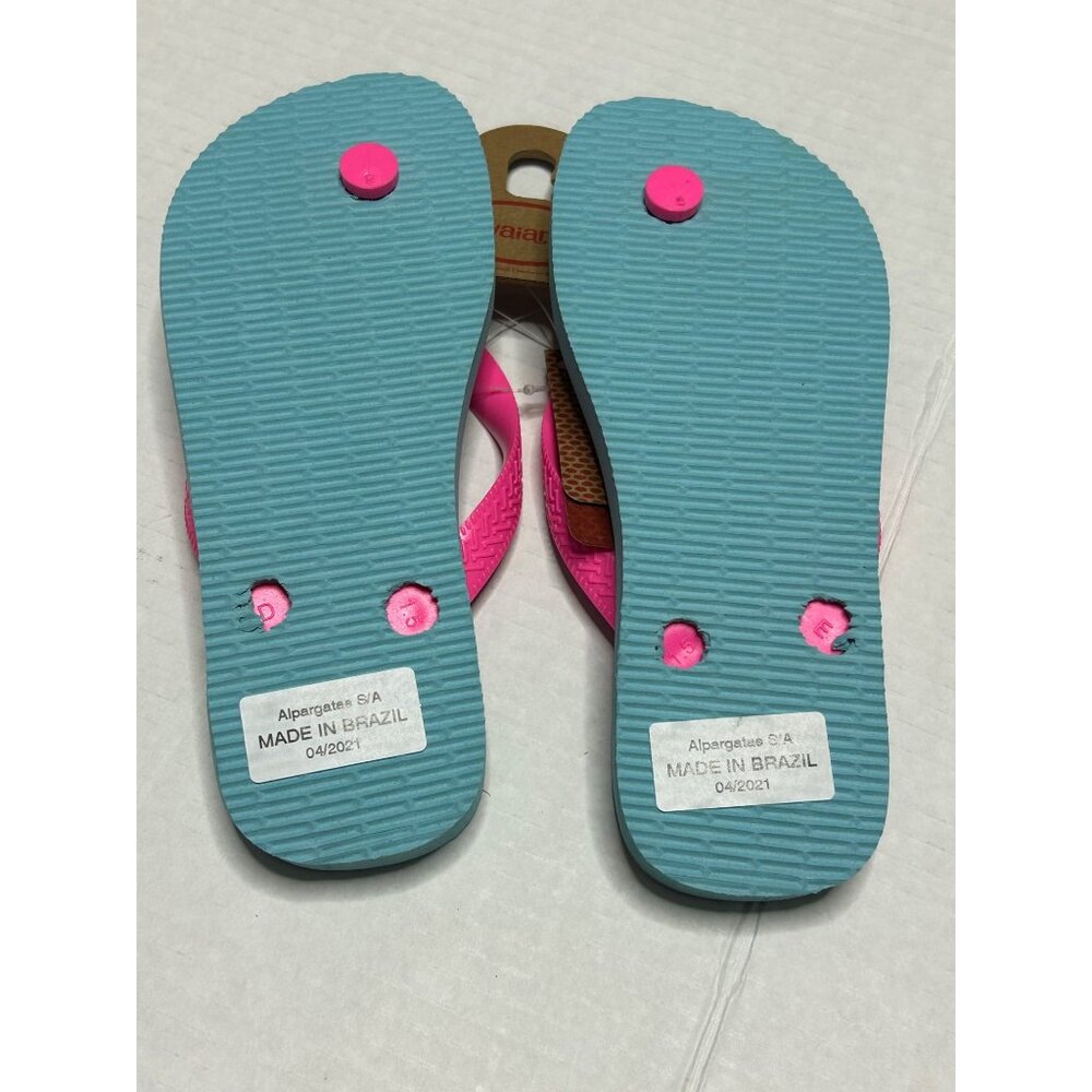 Havaianas Unisex Child Slim Unicorn Flip Flop Rubber Girls 2 Sandal Pink Blue - Picture 4 of 10